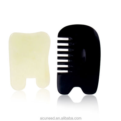جودة  Class II Buffalo Horn Jade Guasha Tools Set with oil Massage مصنع